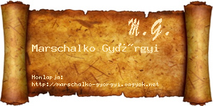 Marschalko Györgyi névjegykártya